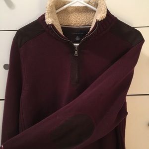 Tommy Hilfiger Mens Quarter Zip Red Pullover Sz S